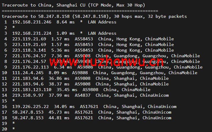 10gbiz:香港VPS云服务器(GIA+VIP)线路,简单测评 116 1650273774 上海联通