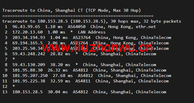 10gbiz:香港 VPS雲服務器(GIA+直連)线路,简单测评 113 1650274584 上海电信