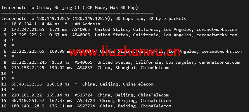 10gbiz:洛杉矶VPS云服务器(CN2 GIA)线路,简单测评 112 1650281563 北京电信