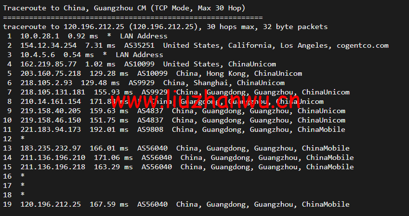 10gbiz:洛杉矶CU2 VIP云服务器(CU2 VIP)线路,简单测评 120 1650284384 广州移动