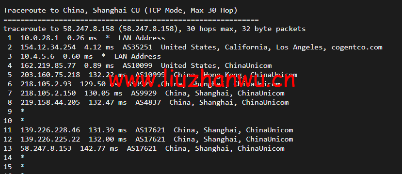 10gbiz:洛杉矶CU2 VIP云服务器(CU2 VIP)线路,简单测评 116 1650284419 上海联通