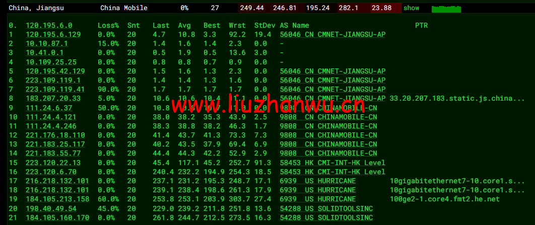 10gbiz:硅谷大宽带、大硬盘云服务器,简单测评 111 1650462070 去程移动