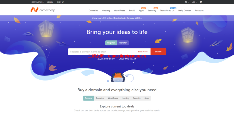 NameCheap:域入优惠活动/.COM 域名转入 $6.98-吾爱主机测评