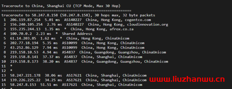 华纳云:(hncloud)-cn2+bgp线路香港云服务器,18元/月,简单测评 60 上海联通 1