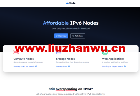 #黑五#v6node:美国vps,2核@AMD Ryzen 3900X/4GB内存/40GB NVMe/8TB流量/1Gbps带宽,€34/年-吾爱主机测评