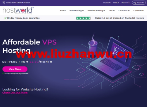 hostworld:美国和英国vps,2核/1GB内存/40GB NVMe/不限流量/1Gbps带宽,€5.9/月起-吾爱主机测评