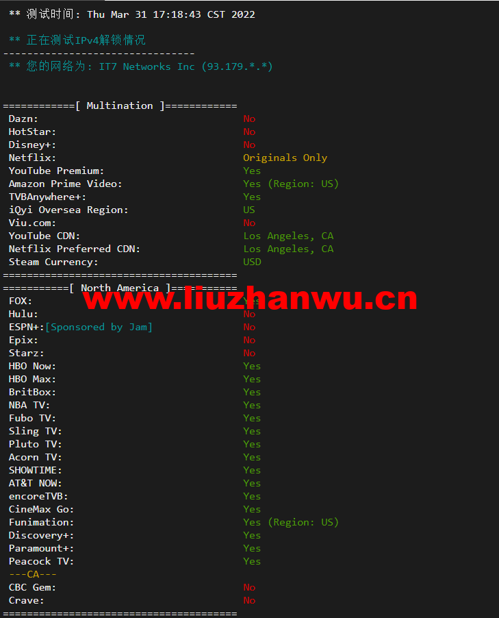 搬瓦工:DC8 ZNET(USCA_8),洛杉矶机房简单测评 47 1648889183 流媒体解锁
