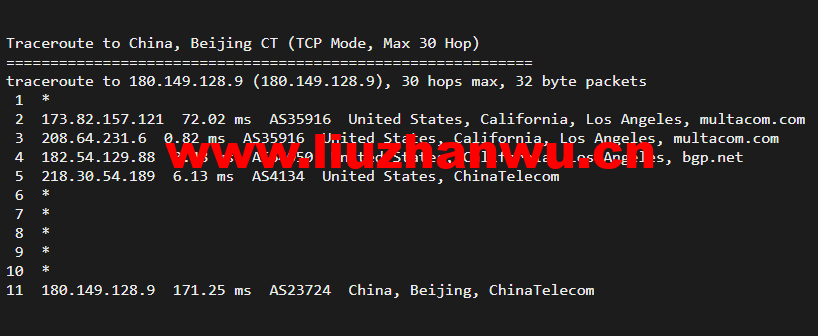 搬瓦工:DC4 MCOM(USCA_4)美国洛杉矶 Multacom 机房直连线路,简单测评 58 1648904608 北京电信