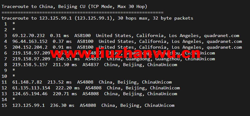 搬瓦工:DC2 QNET(USCA_2)美国洛杉矶 QuadraNet 机房,简单测评 61 1648906903 北京联通