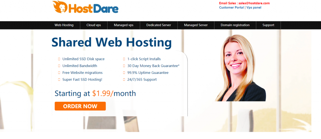 #稳定#HostDare:1核/756M内存/150G硬盘/600G流量/50Mbps/CN2 GIA线路/年付$66.99 3 hostdare