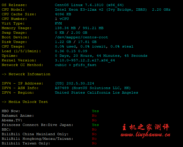 #真实测评#六六云:洛杉矶三网双程GIA1核/1G/15G SSD/1T流量/60Mbps/月付¥40套餐晚高峰测评数据,看奈飞/HBO 10 1 2