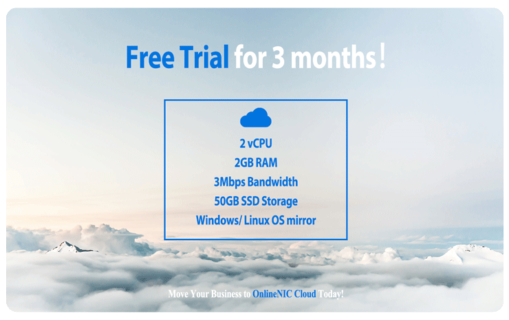 OnlineNIC:免费3个月/2核/2GB内存/50GB SSD空间/不限流量/3Mbps端口/DDOS/KVM/香港CN2 6 20200530 5ed21851eeb2f