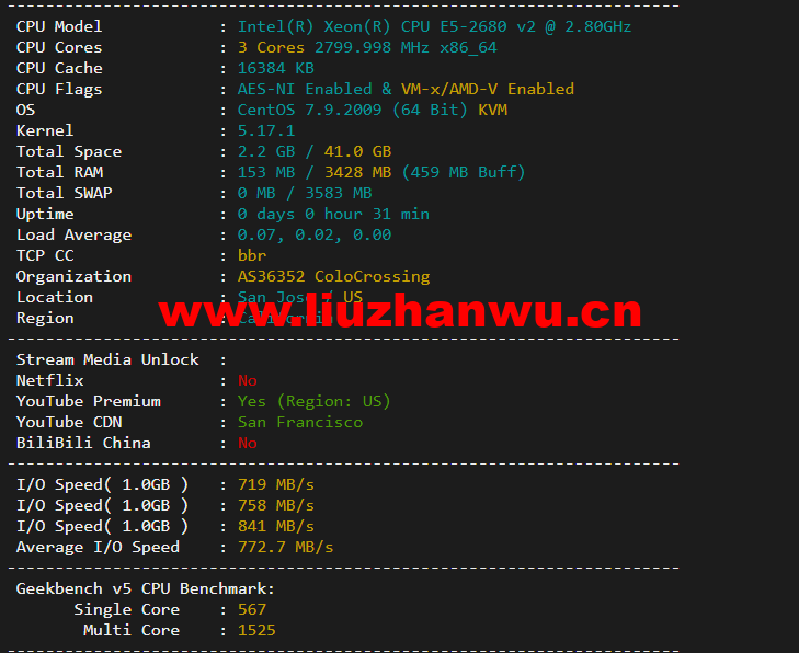 RackNerd:圣何塞VPS,1核/1G内存/12G硬盘/1TB流量/1Gbps带宽,年付$11.88起,简单测评 94 1649231499 配置信息