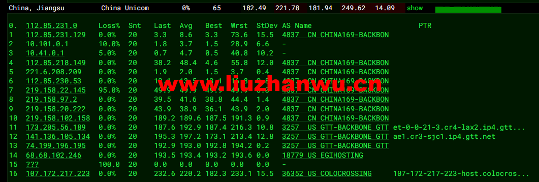 RackNerd:圣何塞VPS,1核/1G内存/12G硬盘/1TB流量/1Gbps带宽,年付$11.88起,简单测评 105 1649231510 去程联通