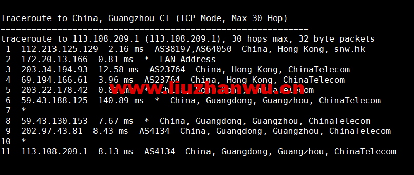蓝米云:香港CN2 GIA云服务器,简单测评 66 1655390261 广州电信