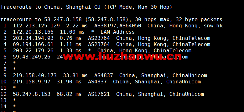 蓝米云:香港CN2 GIA云服务器,简单测评 68 1655390307 上海联通