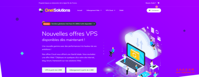Onetsolutions:€2.99/月/2GB内存/50GB SSD空间/不限流量/100Mbps端口/DDOS/KVM/法国-吾爱主机测评
