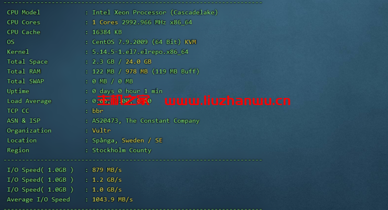 Vultr测评:欧洲斯德哥尔摩机房怎么样?下载速度、速度延迟、路由丢包、性能测评、流媒体解锁 42 配置信息