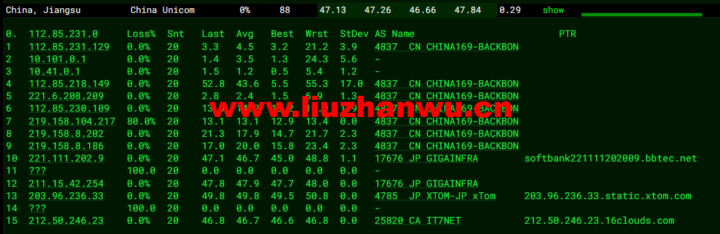 搬瓦工:日本大阪软银机房 Japan Equinix Osaka Softbank OS1 IDC(JPOS_1),简单测评 59 1649338505 去程联通