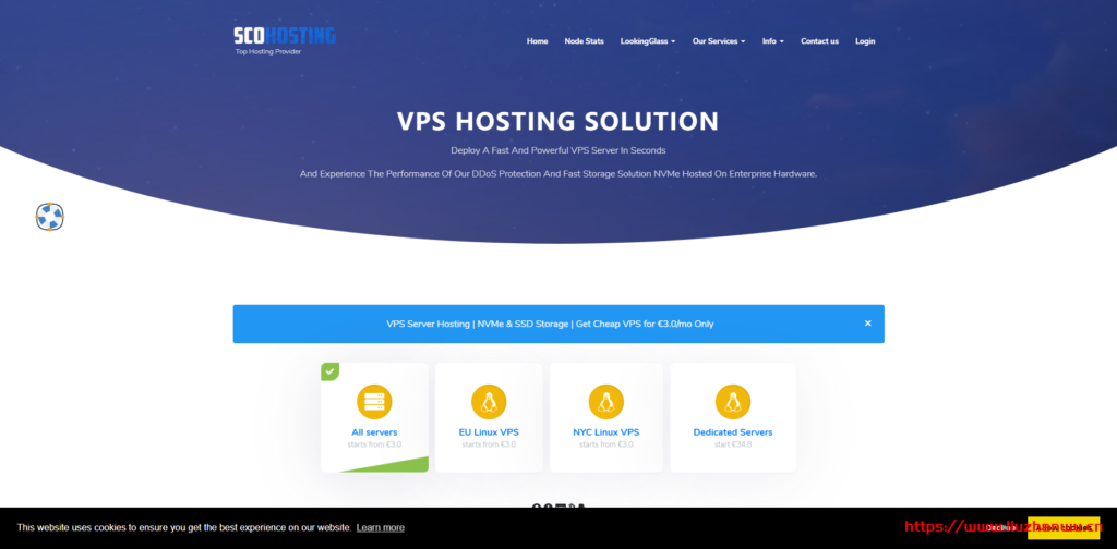 【黑五】Scohostings:€2/月/512MB内存/7GB SSD空间/500GB流量/1Gbps端口/DDOS/KVM/纽约/法国-吾爱主机测评