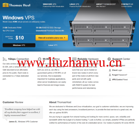 ThomasHost：美国和欧洲vps，1Gbps带宽不限流量，$8.5/月起，可选纽约/达拉斯/欧洲等机房-吾爱主机测评