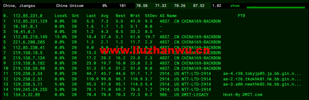 #2022年6月第二次测评#DMIT:香港vps,1核/756M内存/10G SSD硬盘/2T流量/1Gbps带宽,月付$6.9,三网回程移动CMI 62 1656148542 去程联通