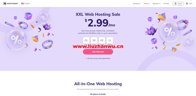 Hostinger：免备案虚拟主机月付9.99元起，高级版虚拟主机赠送域名和SSL证书-吾爱主机测评