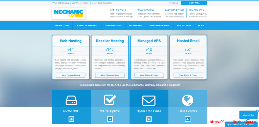 MechanicWeb:美国达拉斯高频云服务器5.3GHz,免费DirectAdmin/异地备份【附Geekbench跑分】-吾爱主机测评