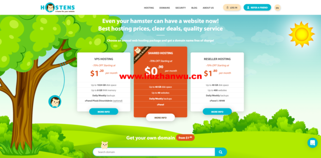 Hostens:便宜的免备案虚拟主机,年付低至$1.8美元-吾爱主机测评