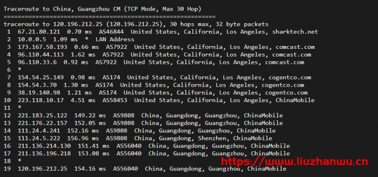 Sharktech:$129/月/2*E5-2678v3/64GB内存/1TB NVMe硬盘/不限流量/1Gbps-10Gbps带宽/DDOS/洛杉矶机房简单测评 93 广州移动 3