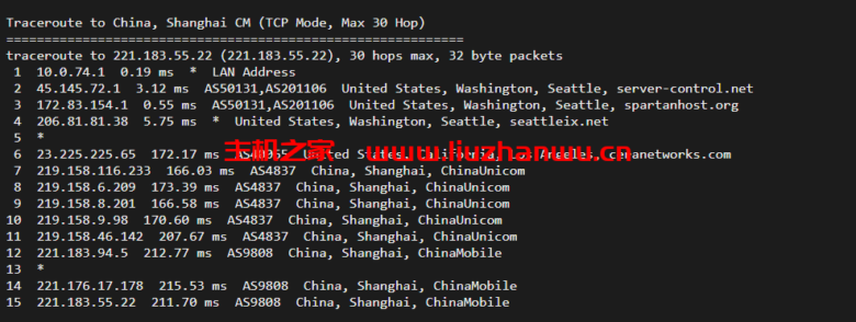 DeepVM:美国西雅图高防AS4837CUVIP线路,简单测评 60 上海移动 1