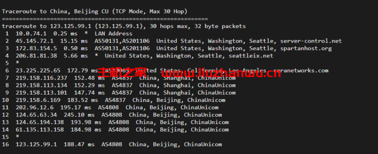 DeepVM:美国西雅图高防AS4837CUVIP线路,简单测评 55 北京联通 1