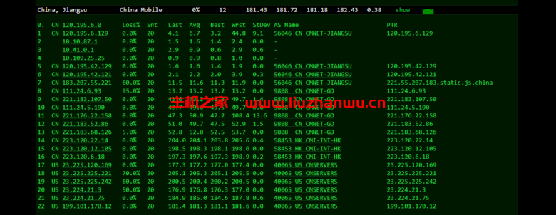 CloudPowerall:洛杉矶AS9929线路,简单测评 51 去程移动