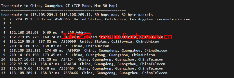CloudPowerall:洛杉矶AS9929线路,简单测评 53 广州电信