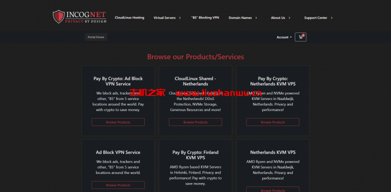 IncogNET:荷兰vps,AMD Ryzen cpu/256MB内存/8GB NVME硬盘/1TB流量/1Gbps端口,DDOS防护,$20/年-吾爱主机测评