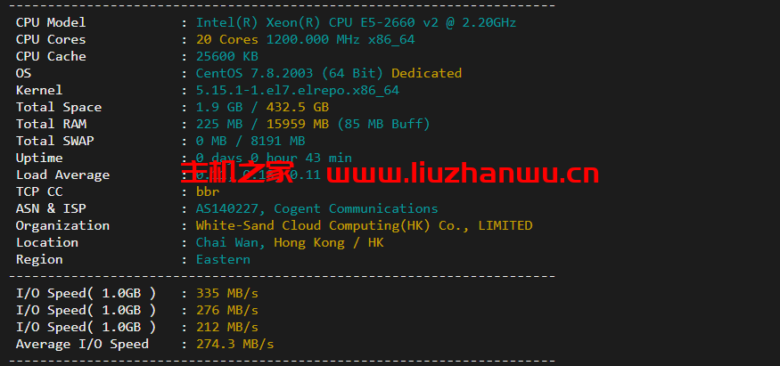 华纳云:美国独立服务器,E5-2660/16G内存/50MCN2+AS9929线路,简单测评 40 配置信息 1