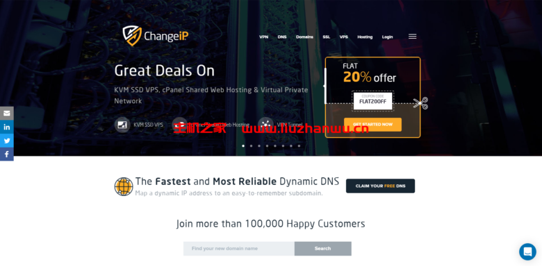 ChangeIP:美国vps/荷兰vps,1核/256MB内存/5GB SSD硬盘/不限流量/100Mbps端口,$19.2/年-吾爱主机测评