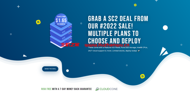 CloudCone:新上便宜云服务器SC2,1核/0.5G内存/10G硬盘/2TB流量,月付$1.65,美国大带宽VPS年付$9.99,-吾爱主机测评