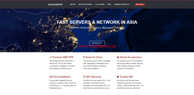 Kdatacenter：韩国SK机房vps，原生IP，1核/1G内存/100GB SSD硬盘/1TB流量/1Gbps端口，$17.1/月起，直连线路-吾爱主机测评
