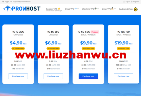 ProwHost:美国堪萨斯机房,便宜年付VPS,1核/512MB内存/10G NVMe/500 GB流量1Gbps带宽,$15/年起-吾爱主机测评