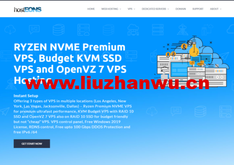 Hosteons:盐湖城AMD Ryzen系列vps促销,1核/1GB/20G NVMe/4TB@10Gbps带宽,$3/月-吾爱主机测评
