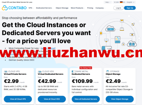 Contabo：德国/日本/新加坡/美国vps，2核/4GB/100G SSD/16TB流量/100Mbps带宽，€2.99/月-吾爱主机测评