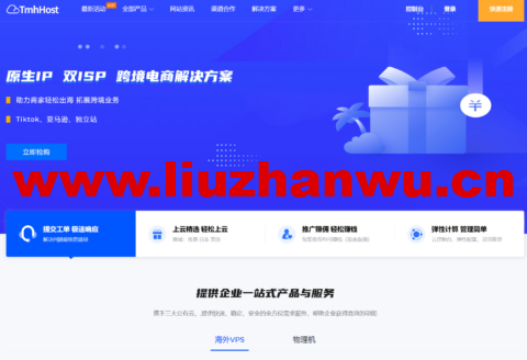 #黑五#TmhHost：美国VPS(原生IP/双ISP)，支持tiktok/亚马逊/独立站，50元/月，另香港CTG/洛杉矶CN2 GIA/洛杉矶9929 VPS，年付388元-吾爱主机测评