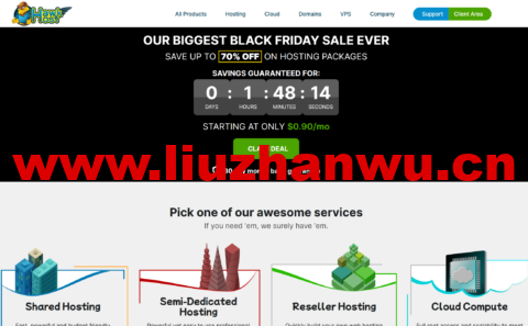 #黑五#HawkHost:Cloud Web Hosting/Semi-Dedicated三折起,$0.9/月起,可选香港/洛杉矶等机房-吾爱主机测评