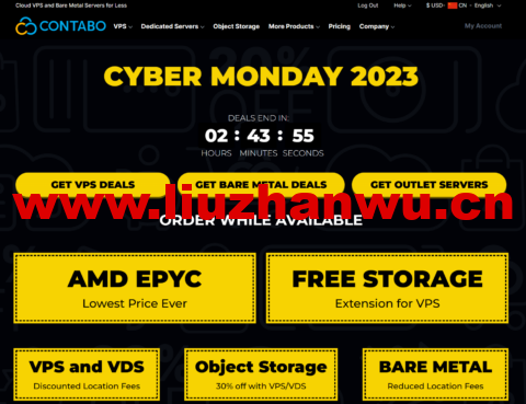 #网络星期一#Contabo:全场免位置费,硬盘免费加倍,价格不变,AMD EPYC高性能vps,4核/8G内存/400gSSD或100gNVMe/32T流量,$5.5/月器-吾爱主机测评