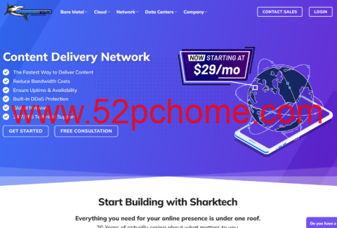 Sharktech:10Gbps不限流量服务器$319/月起,免费高防/可升级,可选洛杉矶/拉斯维加斯/丹佛等5个机房-吾爱主机测评