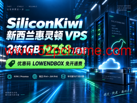 SiliconKiwi 新西兰惠灵顿 VPS:2核1GB NZ$8/月起,LOWENDBOX 免开通费-吾爱主机测评